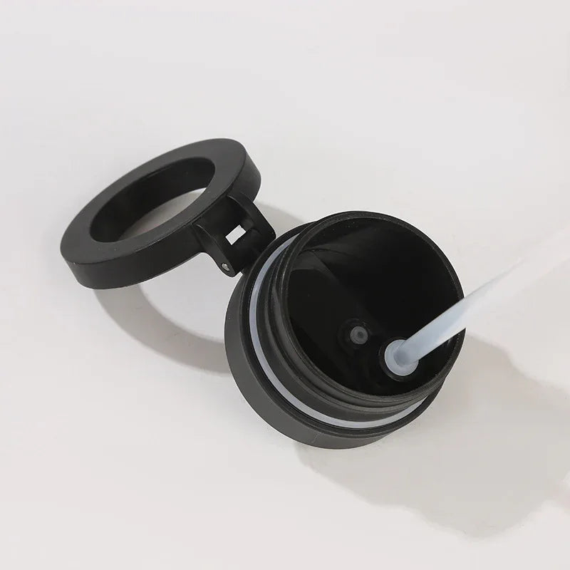 Stainless Steel Insulated Water Bottle with Integrated Magnetic Phone Stand - Silver (24oz) - Mekamart Australia