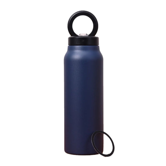 Stainless Steel Insulated Water Bottle with Integrated Magnetic Phone Stand - Blue (24oz) - Mekamart Australia