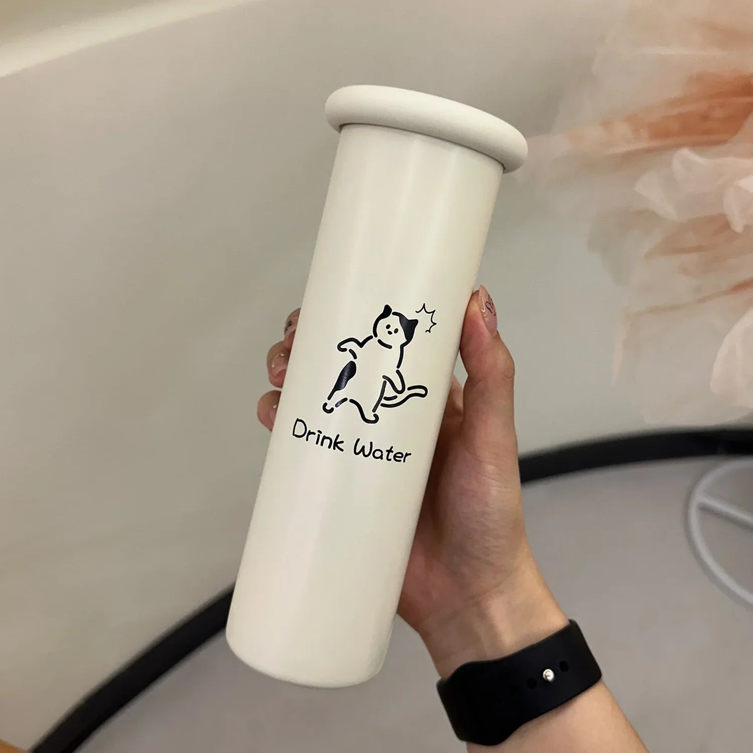 Mini Insulated Coffee Cup - 316 Stainless Steel, Portable & Stylish - White Kitten (300ml) - Mekamart Australia