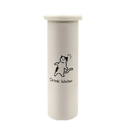 Mini Insulated Coffee Cup - 316 Stainless Steel, Portable & Stylish - White Kitten (300ml) - Mekamart Australia
