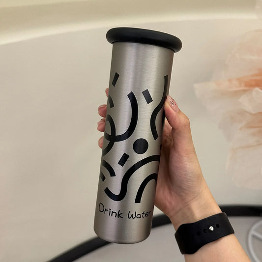 Mini Insulated Coffee Cup - 316 Stainless Steel, Portable & Stylish - Silver drink (300ml+cup brush) - Mekamart Australia