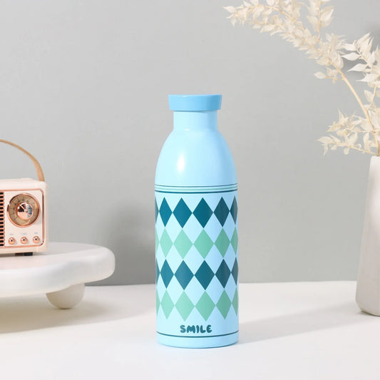 Cute Milk Bottle Thermos - 500ml Stainless Steel Insulated Water Bottle (Blue Prism) - Mekamart Australia
