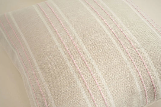 Textured Vertical Striped Pillowcases - Scandinavian Home Decor Accents (Pink Stripes Pair - 45x45cm) - Mekamart Australia