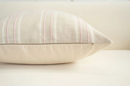 Textured Vertical Striped Pillowcases - Scandinavian Home Decor Accents (Pink Stripes Pair - 45x45cm) - Mekamart Australia