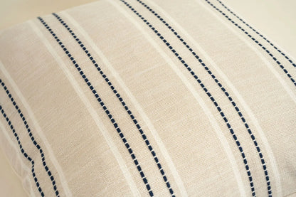 Textured Vertical Striped Pillowcases - Scandinavian Home Decor Accents (Blue Stripes Pair - 45x45cm) - Mekamart Australia