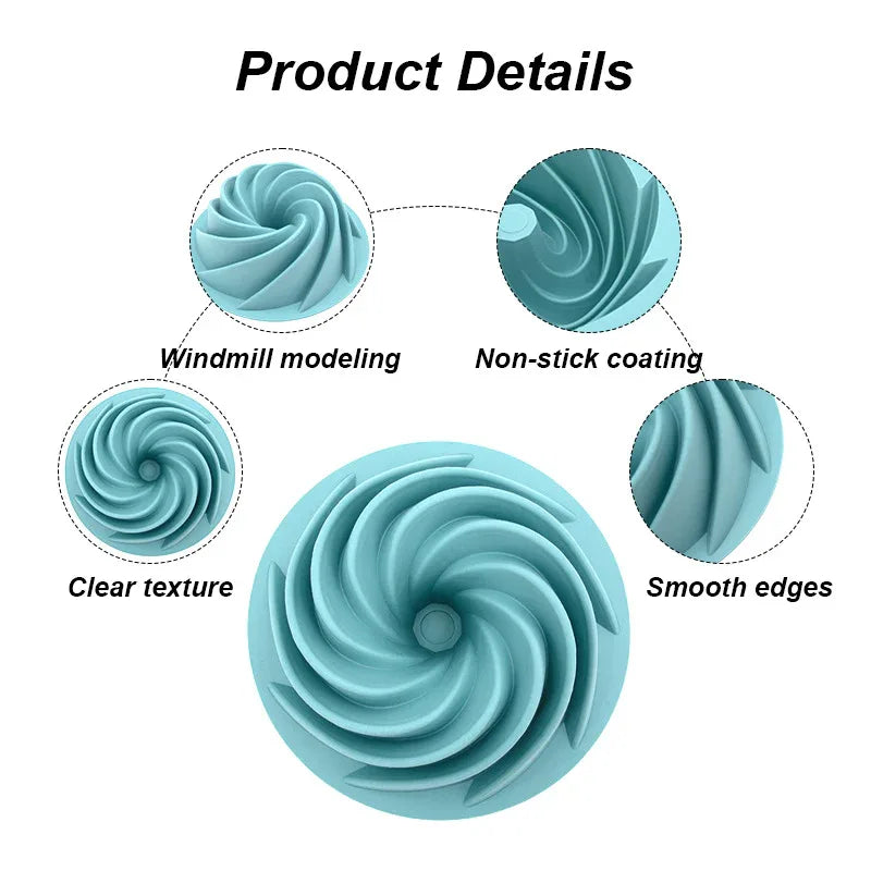Green Non-Stick Silicone Cyclone Cake Pan Set (10 Molds) - Perfect for Desserts - Mekamart Australia