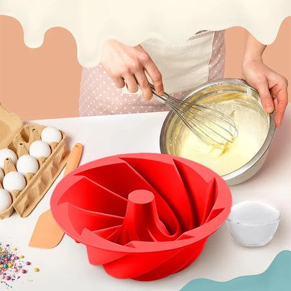 Green Non-Stick Silicone Cyclone Cake Pan Set (10 Molds) - Perfect for Desserts - Mekamart Australia