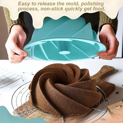 Green Non-Stick Silicone Cyclone Cake Pan Set (10 Molds) - Perfect for Desserts - Mekamart Australia