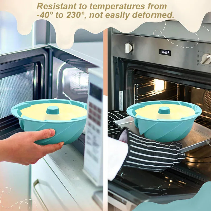 Green Non-Stick Silicone Cyclone Cake Pan Set (10 Molds) - Perfect for Desserts - Mekamart Australia