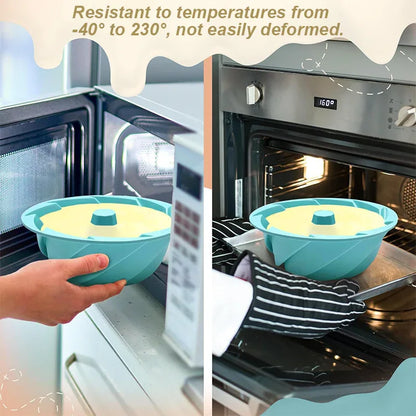 Green Non-Stick Silicone Cyclone Cake Pan Set (10 Molds) - Perfect for Desserts - Mekamart Australia
