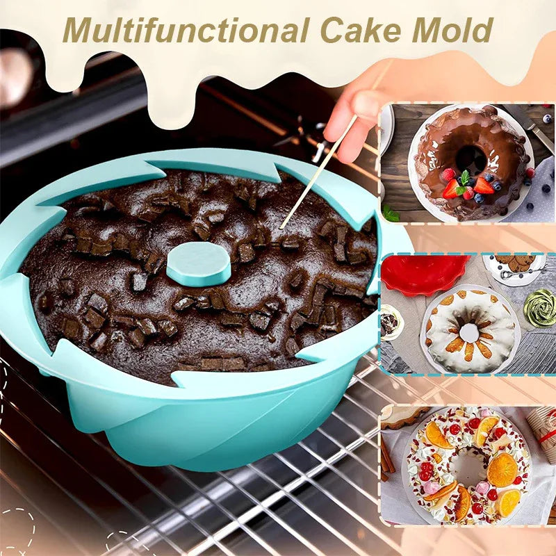 Green Non-Stick Silicone Cyclone Cake Pan Set (10 Molds) - Perfect for Desserts - Mekamart Australia