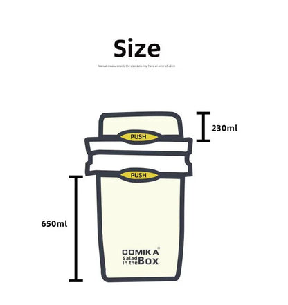 Purple Portable salad cup with ingredient compartment and fork and spoon - enjoy breakfast on the go - Mekamart Australia