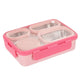 Pink 3-Compartment Stainless Steel Bento Lunch Box - Leak-Proof, for Kids & Adults for School & Office - Mekamart Australia
