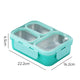 Green 3-Compartment Stainless Steel Bento Lunch Box - Leak-Proof, for Kids & Adults for School & Office - Mekamart Australia