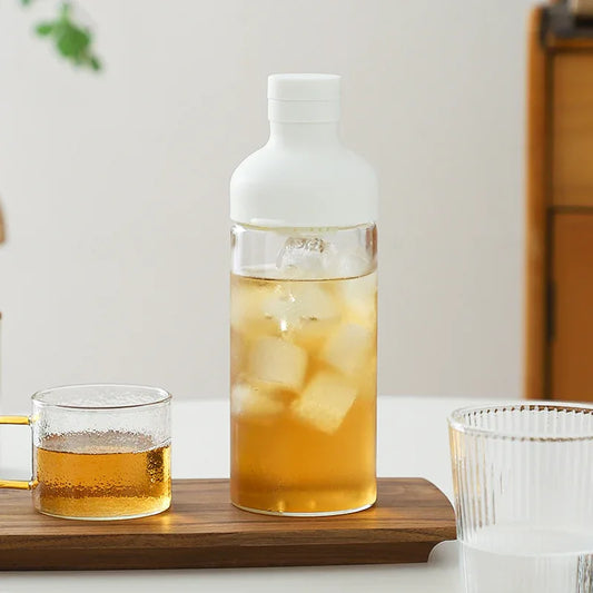 Style Cold Brew Bottle - 450ml Glass, Leak-Resistant Silicone Top White Silicone Lid - Mekamart Australia