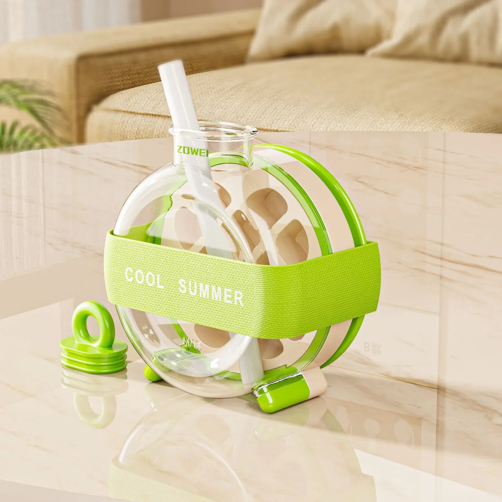 Green Portable Press-Release Ice Cube Maker Bottle - Makes 12 Cubes, Doubles as Bottle - Mekamart Australia