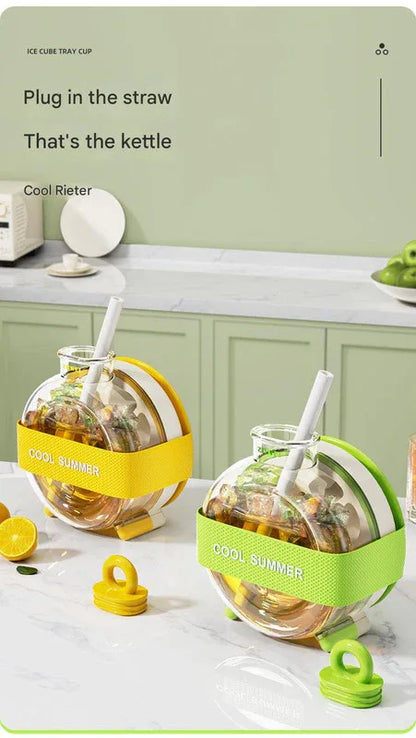 Yellow Portable Press-Release Ice Cube Maker Bottle - Makes 12 Cubes, Doubles as Bottle - Mekamart Australia