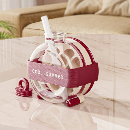 Red Portable Press-Release Ice Cube Maker Bottle - Makes 12 Cubes, Doubles as Bottle - Mekamart Australia