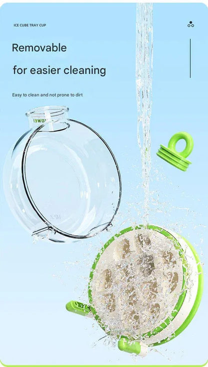 Red Portable Press-Release Ice Cube Maker Bottle - Makes 12 Cubes, Doubles as Bottle - Mekamart Australia