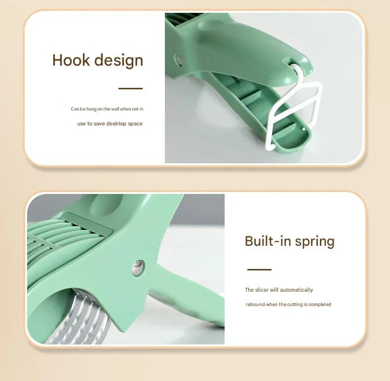 2 pcs (Orange+Green) 5-Blade Fruit & Vegetable Slicer for Crinkle Cuts - Kitchen Gadget - Mekamart Australia