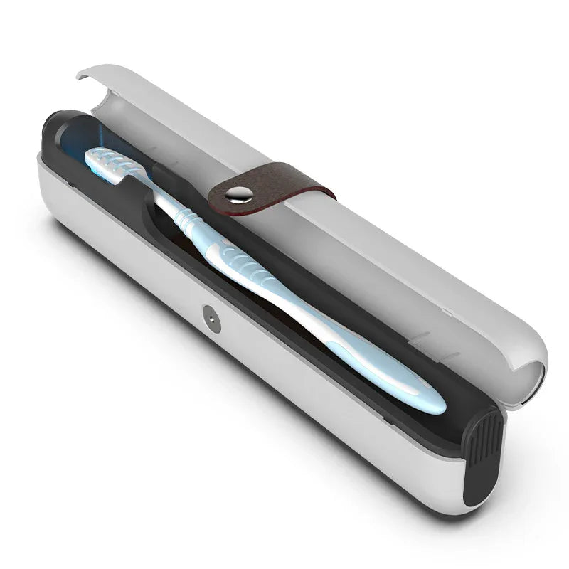 Travel UVC Toothbrush Sanitizer Box - Magnetic Closure, Rechargeable - Mekamart Australia