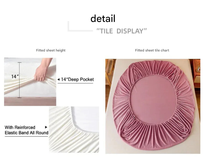 White Plush Crystal Velvet Fitted Sheet - Ultra Soft, Warm & Thick for Winter (153x203+36cm) - Mekamart Australia