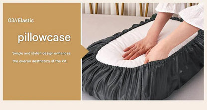 Champagne Silky Satin Pillowcase Pair - Smooth for Hair & Skin, Elastic Fitted (46x70+16cm) - Mekamart Australia