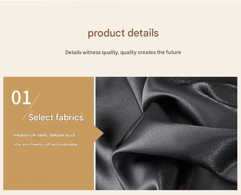 Gray Silky Satin Pillowcase Pair - Smooth for Hair & Skin, Elastic Fitted (46x70+16cm) - Mekamart Australia