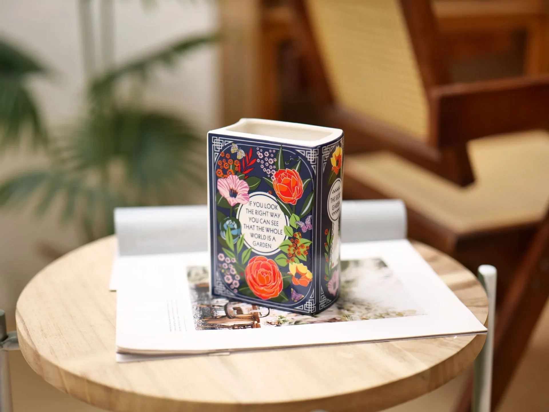 Literary Book Vase - Creative Ceramic Planter & Desk Organizer(Type B - 14x10x6.5cm) - Mekamart Australia