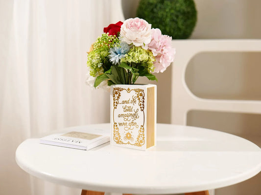 Literary Book Vase - Creative Ceramic Planter & Desk Organizer(Golden Book) - Mekamart Australia