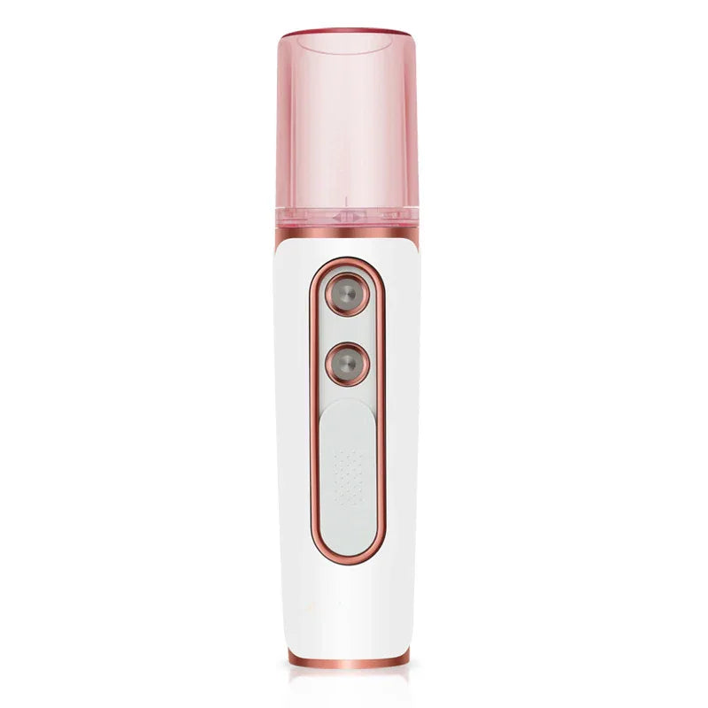 White Dual Nozzle Nano Facial Mister - USB Rechargeable Hydrating Spray - Mekamart Australia