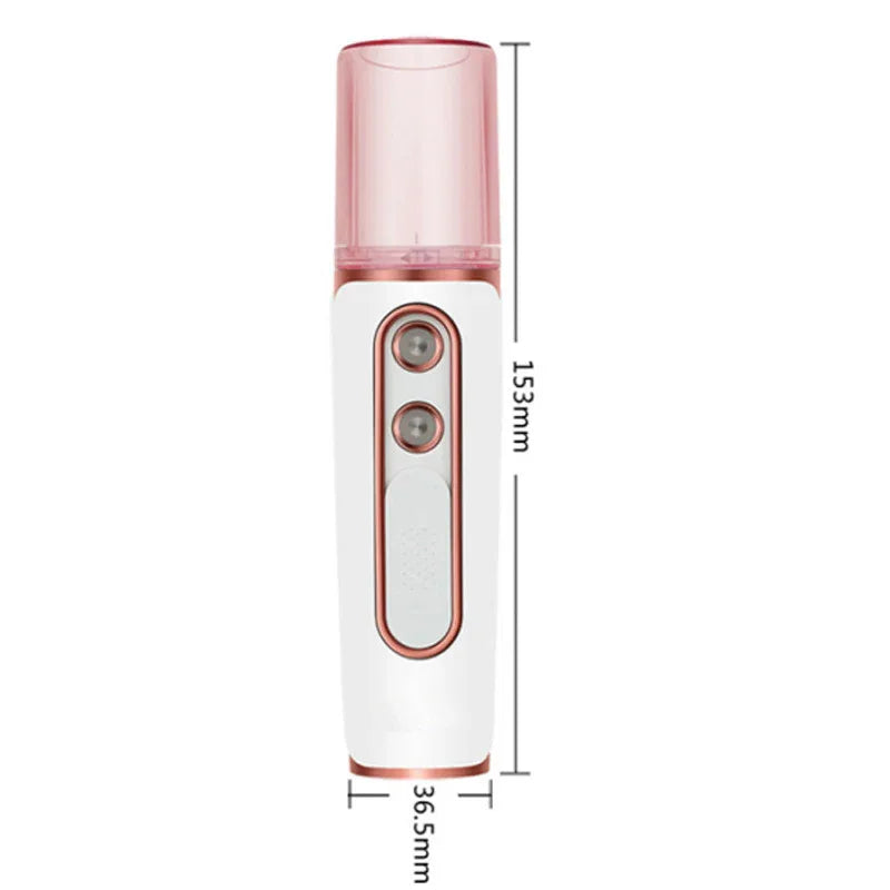Pink Dual Nozzle Nano Facial Mister - USB Rechargeable Hydrating Spray - Mekamart Australia