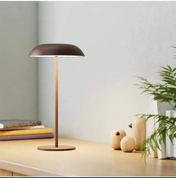 White Minimalist Rechargeable LED Touch Table Lamp - 3-Color Stepless Dimming Metal Desk Light - Mekamart Australia