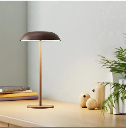 White Minimalist Rechargeable LED Touch Table Lamp - 3-Color Stepless Dimming Metal Desk Light - Mekamart Australia