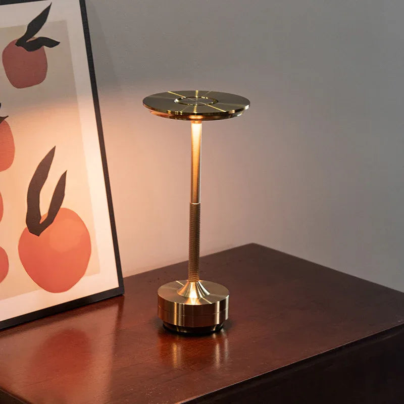 Silver Elegant Aluminum Alloy Rechargeable LED Touch Lamp - 3-Color Dimmable Cordless Table Light - Mekamart Australia