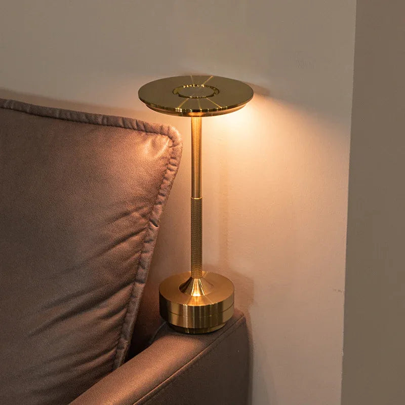 Silver Elegant Aluminum Alloy Rechargeable LED Touch Lamp - 3-Color Dimmable Cordless Table Light - Mekamart Australia