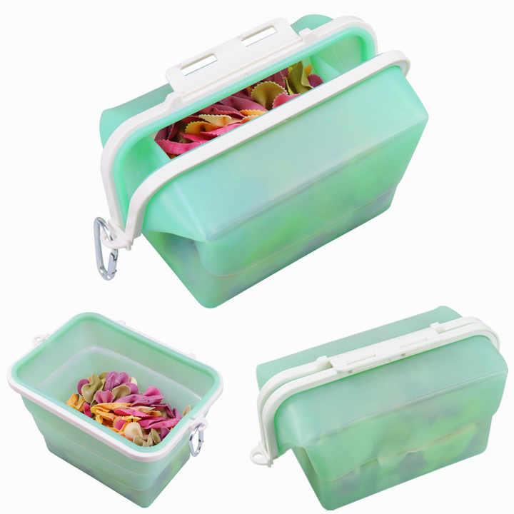 2 Pcs Pink Collapsible Silicone Food Storage Container - Microwave & Freezer Safe Lunch Box - Mekamart Australia