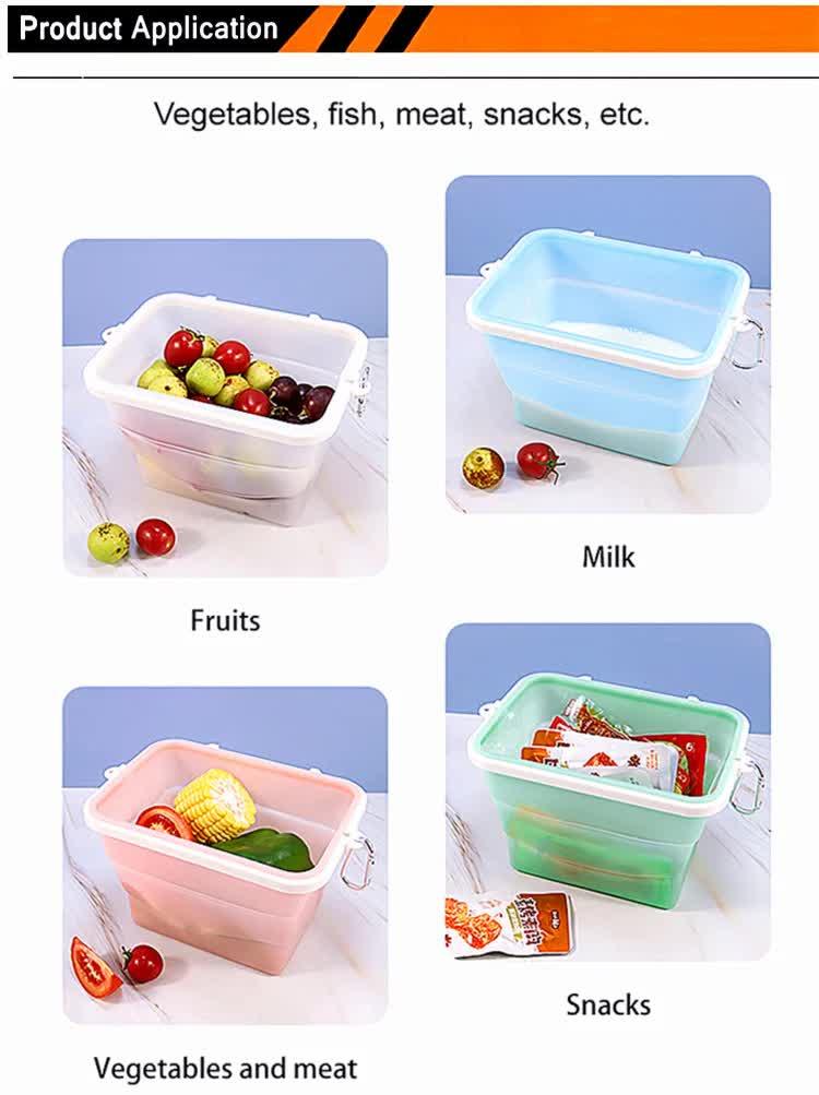 2 Pcs Pink Collapsible Silicone Food Storage Container - Microwave & Freezer Safe Lunch Box - Mekamart Australia