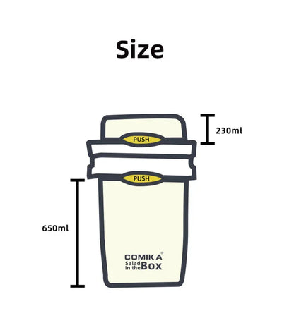 Purple Portable Salad & Breakfast Cup On-the-Go - Dual Compartment Container with Spork - Mekamart Australia