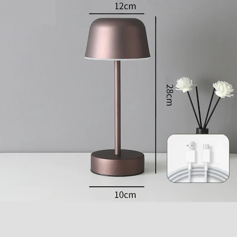 Coffee Modern Minimalist LED Table Lamp - Rechargeable Touch Control Desk Light - Mekamart Australia