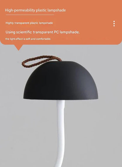 Black Three-dimensional stripes Sleek Minimalist LED Mushroom Table Lamp - Rechargeable 3-Color Touch Control, Bar & Ambient Light - Mekamart Australia