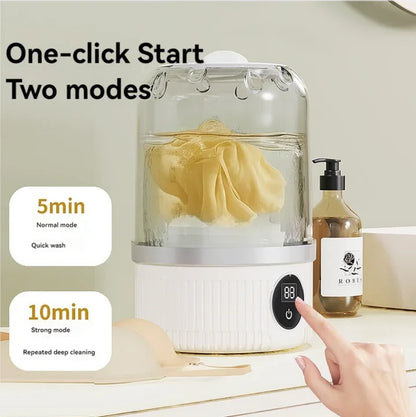 Blue Portable Mini Washing Machine - Rechargeable USB-C Electric Washer for Travel, Delicates & Socks - Mekamart Australia