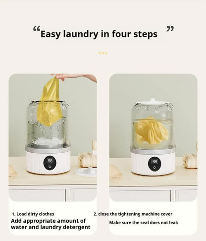 Blue Portable Mini Washing Machine - Rechargeable USB-C Electric Washer for Travel, Delicates & Socks - Mekamart Australia