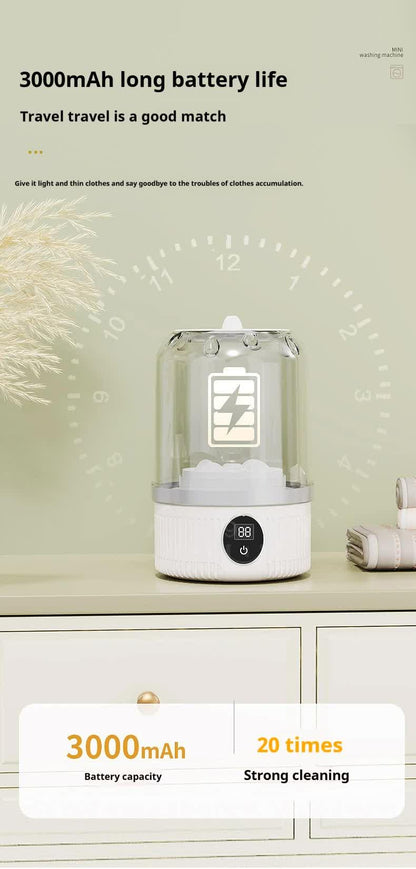 Blue Portable Mini Washing Machine - Rechargeable USB-C Electric Washer for Travel, Delicates & Socks - Mekamart Australia