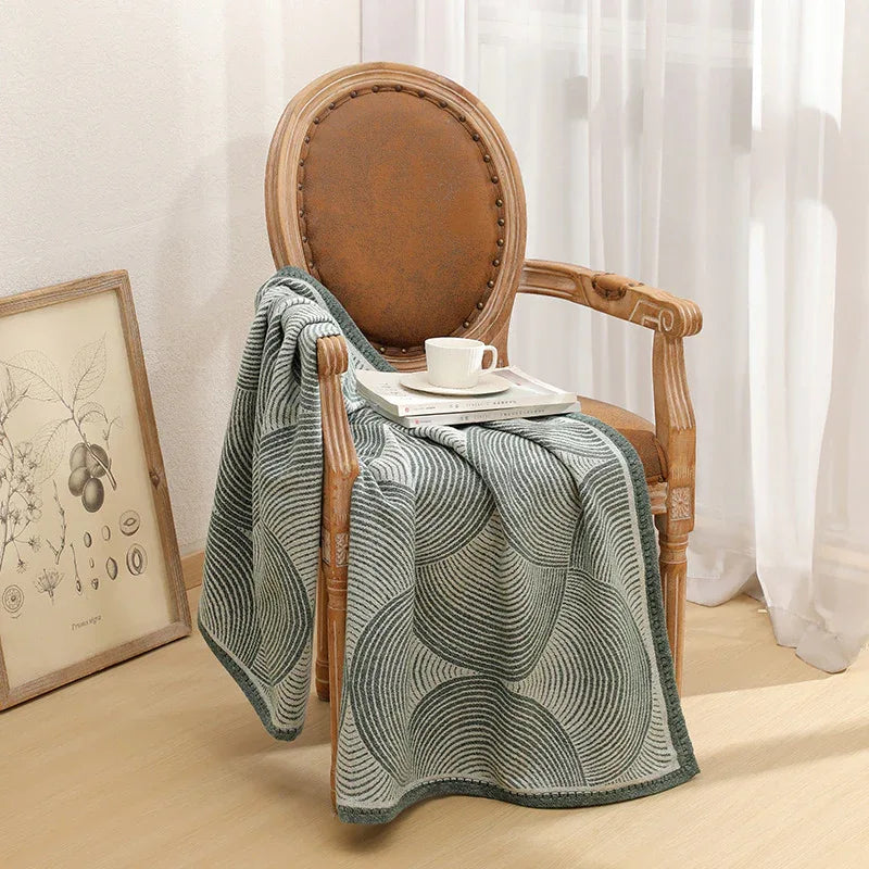 Green Luxurious Paisley Jacquard Throw Blanket - Soft Wool Blend with Tassels, 120x150cm, Lightweight Sofa & Nap Blanket - Mekamart Australia