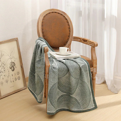 Green Luxurious Paisley Jacquard Throw Blanket - Soft Wool Blend with Tassels, 120x150cm, Lightweight Sofa & Nap Blanket - Mekamart Australia