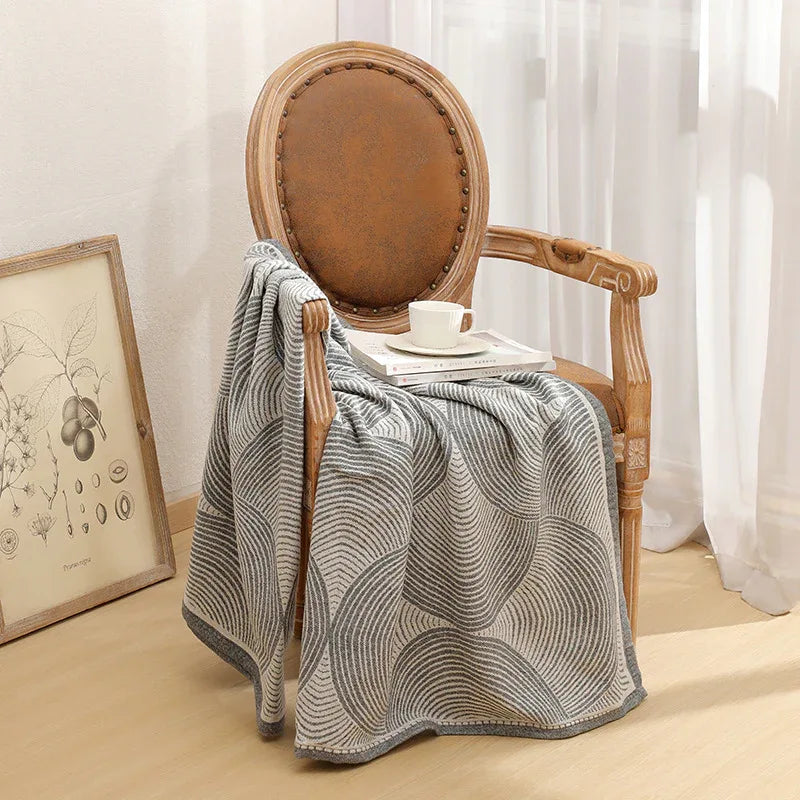 Grey Luxurious Paisley Jacquard Throw Blanket - Soft Wool Blend with Tassels, 120x150cm, Lightweight Sofa & Nap Blanket - Mekamart Australia