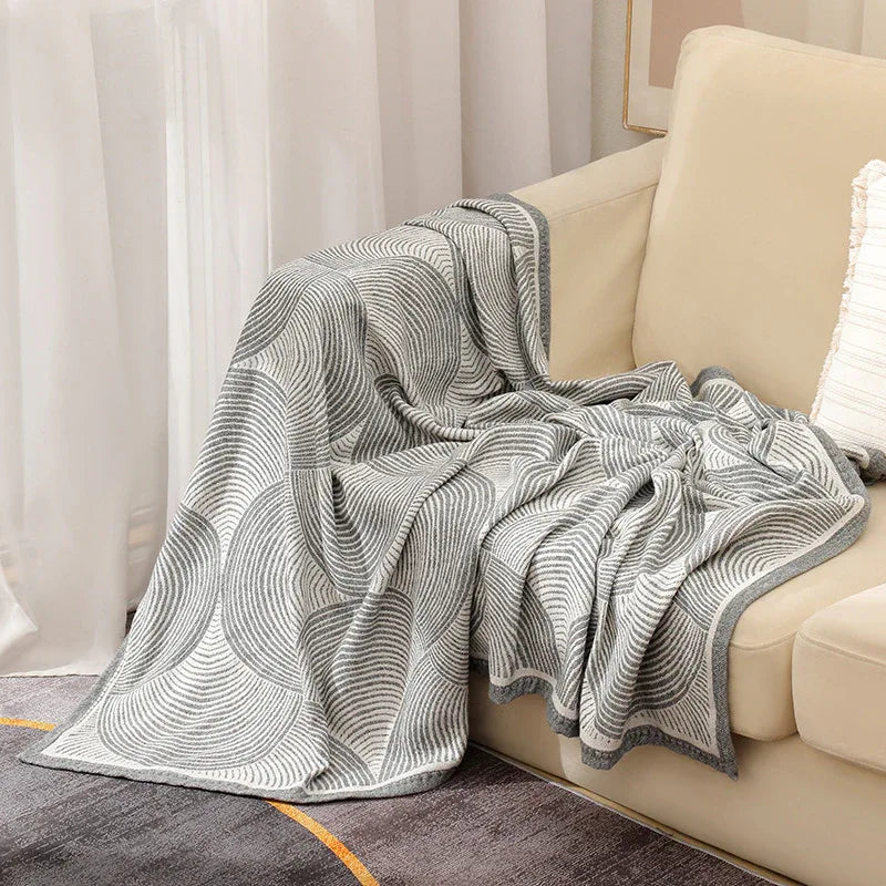 Grey Luxurious Paisley Jacquard Throw Blanket - Soft Wool Blend with Tassels, 120x150cm, Lightweight Sofa & Nap Blanket - Mekamart Australia