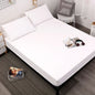 White Queen Size Waterproof Fitted Mattress Protector - Soft & Breathable Bed Cover, Hypoallergenic, Deep Pocket (152x190x30cm) - Mekamart Australia