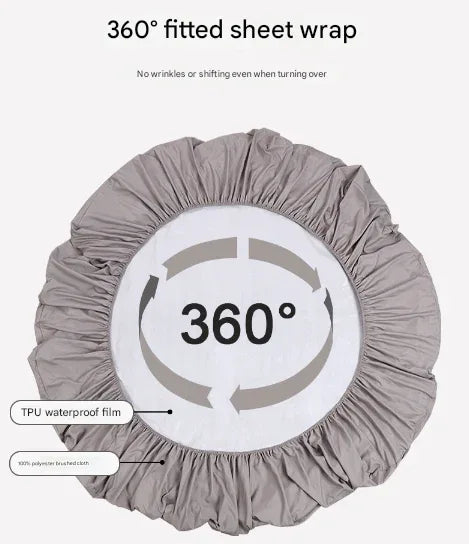 Light Blue Queen Size Waterproof Fitted Mattress Protector - Soft & Breathable Bed Cover, Hypoallergenic, Deep Pocket (152x190x30cm) - Mekamart Australia